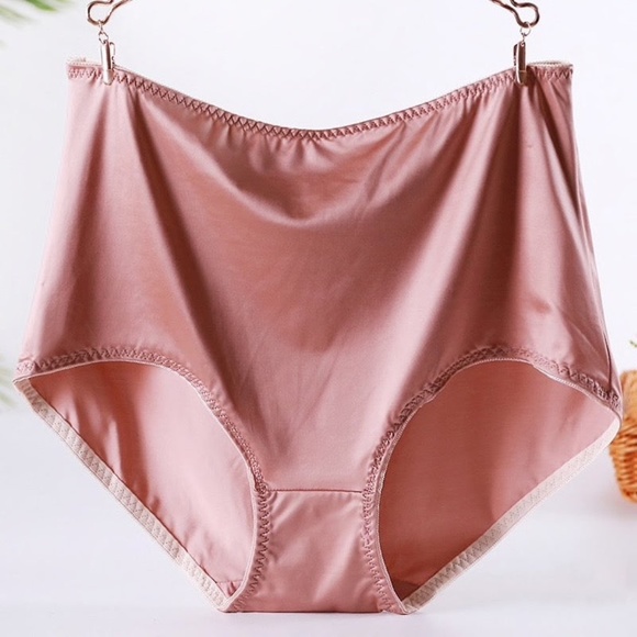 Champagne coloured High waist slippery stretchy Satin Panties. - Picture 7 of 11